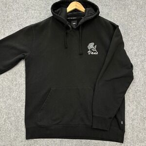 Vans Off the Wall Hoodie Mens XL Black Floral Thank You Have A Nice...